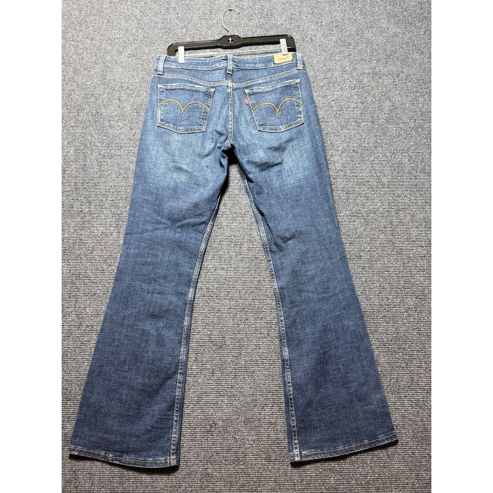 Levi's 518 Superlow Bootcut Jeans Women 7 Short Blue Low Rise Stretch - Picture 10 of 10